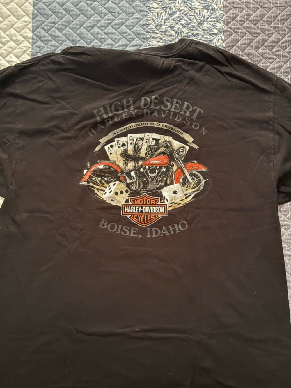 Harley-Davidson Black Short Sleeve Tee with Red Motorcycle Graphic
